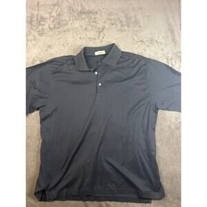 Peter Millar Men's Black Solid Performance Jersey Polo Shirt‎ Size Large